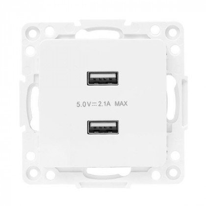 Розетка USB 2-м Стокгольм 2.1А механизм бел. PROxima EKF EYR16-028-10-2USB