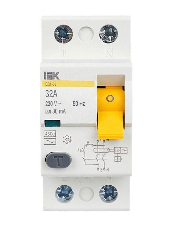 Выключатель дифференциального тока (УЗО) 2п 32А 30мА тип AC ВД1-63 KARAT IEK MDV10-2-032-030