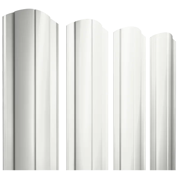 Штакетник круглый с фигурным резом 0,45х128x1500мм GRAND LINE RAL 9003