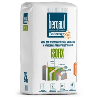 Клей BERGAUF Isofix для пенополистирола ЗИМА 25кг
