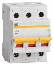 Выключатель нагрузки (мини-рубильник) 3п 20А ВН-32 KARAT IEK MNV10-3-020
