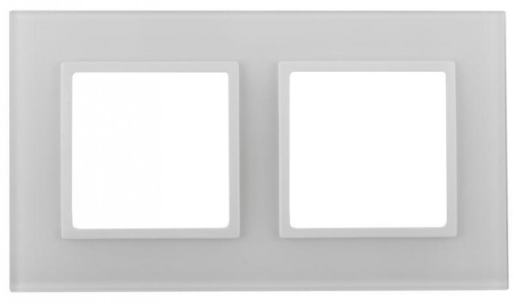 Рамка 2-м 14-5102-01 стекло Elegance бел.+бел. Эра Б0059168
