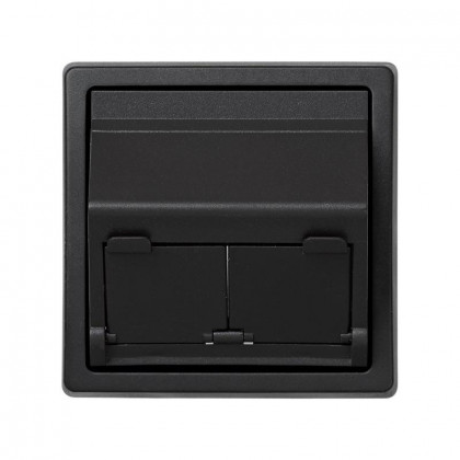 Адаптер на 2 RJ45(12) коннектора 75528; 75540; 75541; 75544-39 75542-30 наклонный Simon73 Loft графит 73086-62