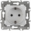 Розетка 1-м СП Эра12 12-2101-01 16А IP20 16AX 250В 2P+E Schuko механизм бел. Эра Б0014675