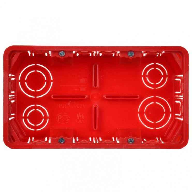 Коробка распаячная СП 172х96х45 КМ41026 для полых стен (с саморезами пластиковые лапки с крышкой) IEK UKG11-172-096-045-P