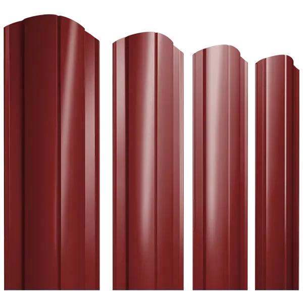 Штакетник круглый с фигурным резом 0,45х128x1800мм GRAND LINE RAL 3011