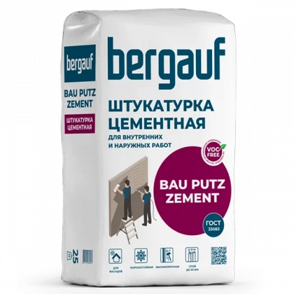 Штукатурка BERGAUF Bau Putz Zement цементная 25 кг