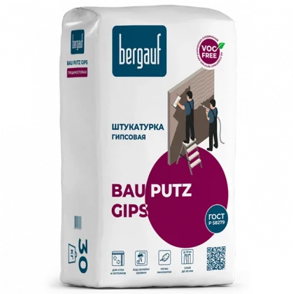 Штукатурка BERGAUF Bau Putz Gips цементная 30кг