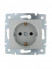 Розетка 1-м СП Karina с заземл. защ. шторки термопласт механизм матов. серебр. LEZARD 707-4388-124B