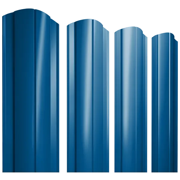 Штакетник круглый с фигурным резом 0,45х128x1500мм GRAND LINE RAL 5005