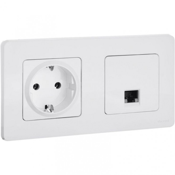 Розетка компьютерная Inspiria RJ45 кат.5E UTP бел. Leg 673825