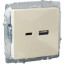 Розетка BRITE USB A+C 18Вт РЮ11-1-БрКр механизм беж. IEK BR-U22-018-K10