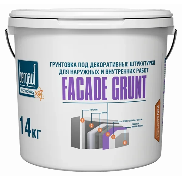 Грунтовка BERGAUF Facade Grunt U под декоративные штукатурки 14кг купить цена ТД АЛЬФА