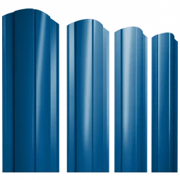 Штакетник круглый с фигурным резом 0,45х128x2000мм GRAND LINE RAL 5005
