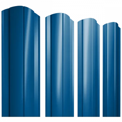 Штакетник круглый с фигурным резом 0,45х128x2000мм GRAND LINE RAL 5005