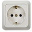 Розетка 1-м BOLLETO с заземл. накл. 7028 бел. ASD / IN HOME 4680005959792