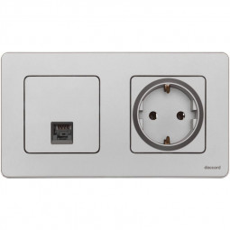 Розетка компьютерная Inspiria RJ45 кат.5E UTP алюм. Leg 673827