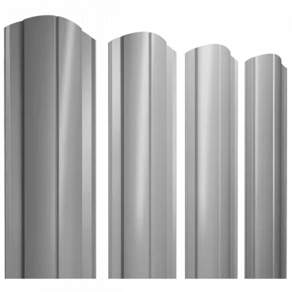 Штакетник круглый с фигурным резом 0,45х128x1500мм GRAND LINE RAL 7004