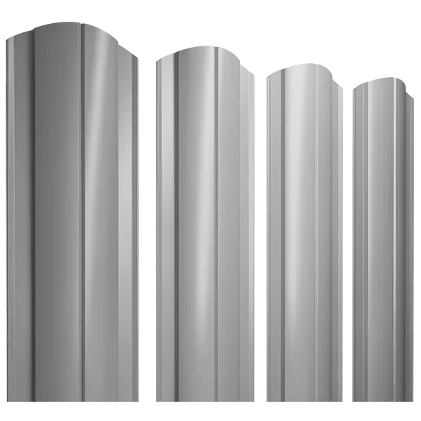 Штакетник круглый с фигурным резом 0,45х128x1800мм GRAND LINE RAL 7004