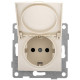 Розетка 1-м СП Bravo 16А 250В с заземл. защ. шторки с крышкой механизм беж. GUSI С10Р91-003