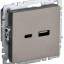 Розетка BRITE USB A+C 18Вт РЮ11-1-БрШ механизм шампань IEK BR-U22-018-K37