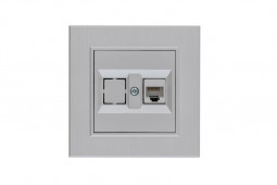 Розетка компьютерная CAT 5+гнездо Karea LINE STAR жемчуж. Makel 86100035