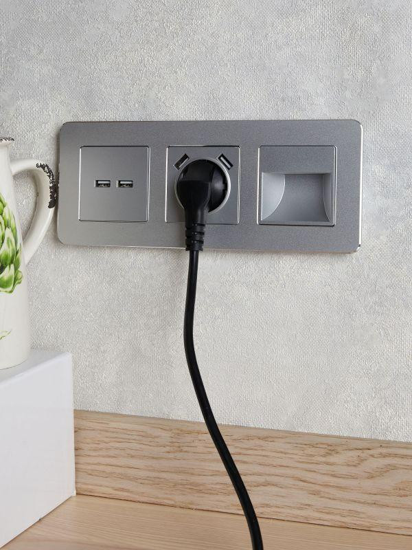 Подсветка светодиодная BRITE встраив. ПЛ20-БрА механизм алюм. IEK BR-FL20-K47