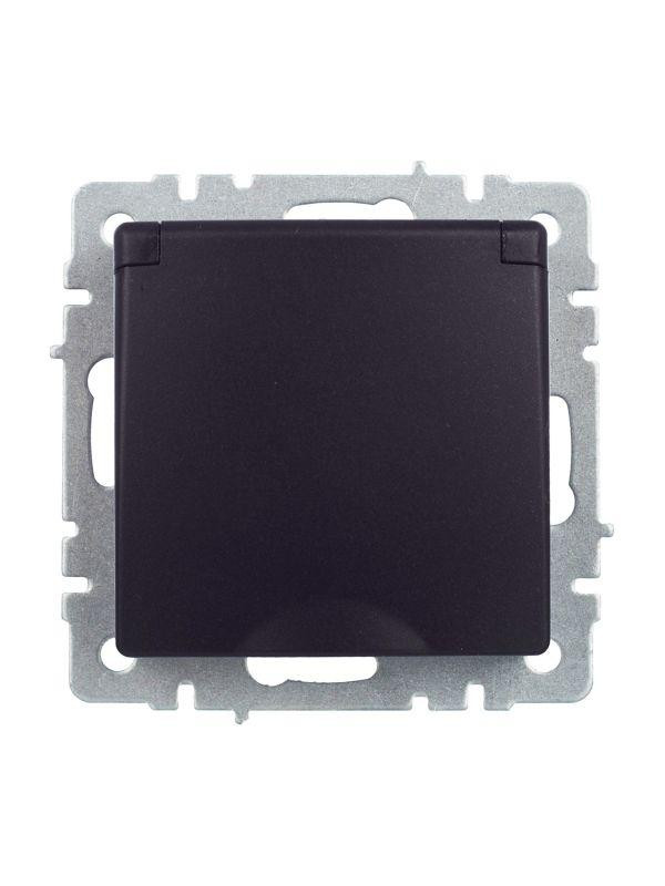 Розетка BRITE РСбш10-3-44-БрЧ 16А IP44 с заземл. защ. шторки с крышкой механизм черн. IEK BR-R16-16-44-K02