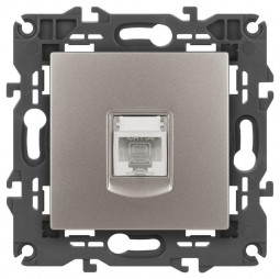 Розетка компьютерная Elegance 14-3107-16 RJ45 титан Эра Б0065764
