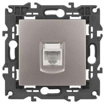 Розетка компьютерная Elegance 14-3107-16 RJ45 титан Эра Б0065764