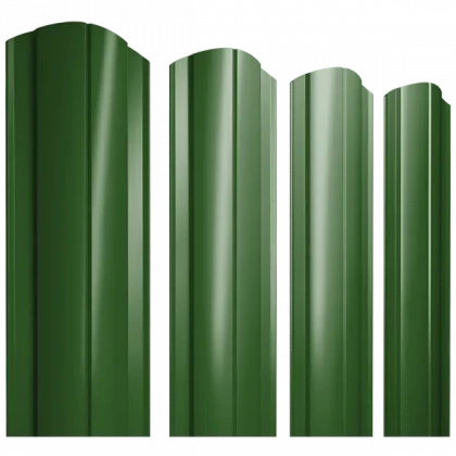 Штакетник круглый с фигурным резом 0,45х128x2000мм GRAND LINE RAL 6002