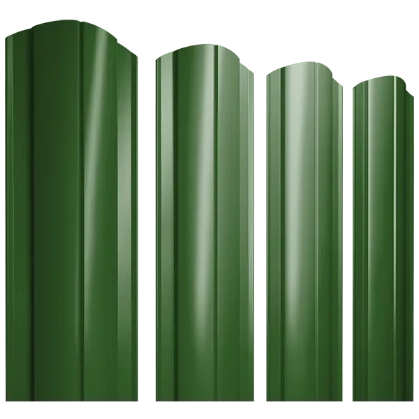 Штакетник круглый с фигурным резом 0,45х128x2000мм GRAND LINE RAL 6002