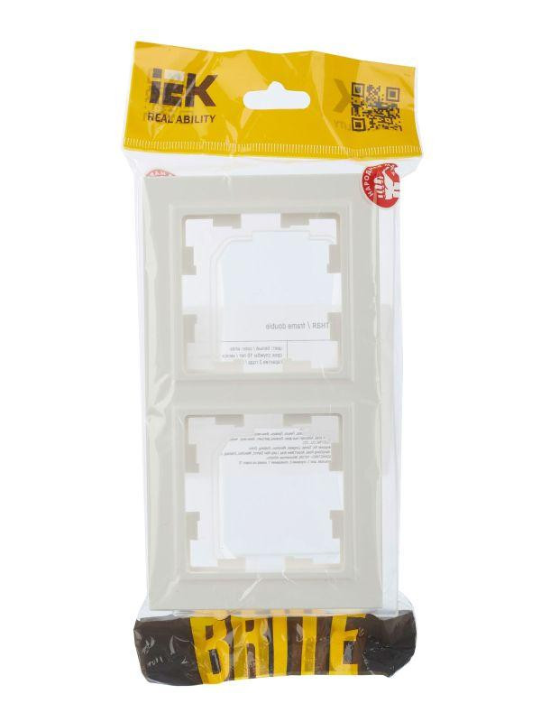 Рамка 2-м IP44 BRITE РУ-2-БрБ-44 бел. IEK BR-M22-44-K01