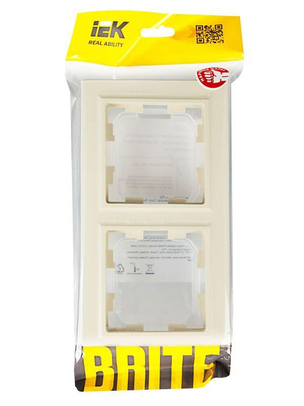 Рамка 2-м IP44 BRITE РУ-2-БрКр-44 беж. IEK BR-M22-44-K10