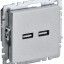 Розетка BRITE USB A+A 3.1А РЮ10-1-БрА механизм алюм. IEK BR-U21-D31-K47