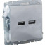 Розетка BRITE USB A+A 3.1А РЮ10-1-БрА механизм алюм. IEK BR-U21-D31-K47