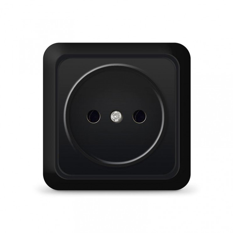 Розетка 1-м ОП Олимп 16А IP20 без заземл. черн. Universal 2224