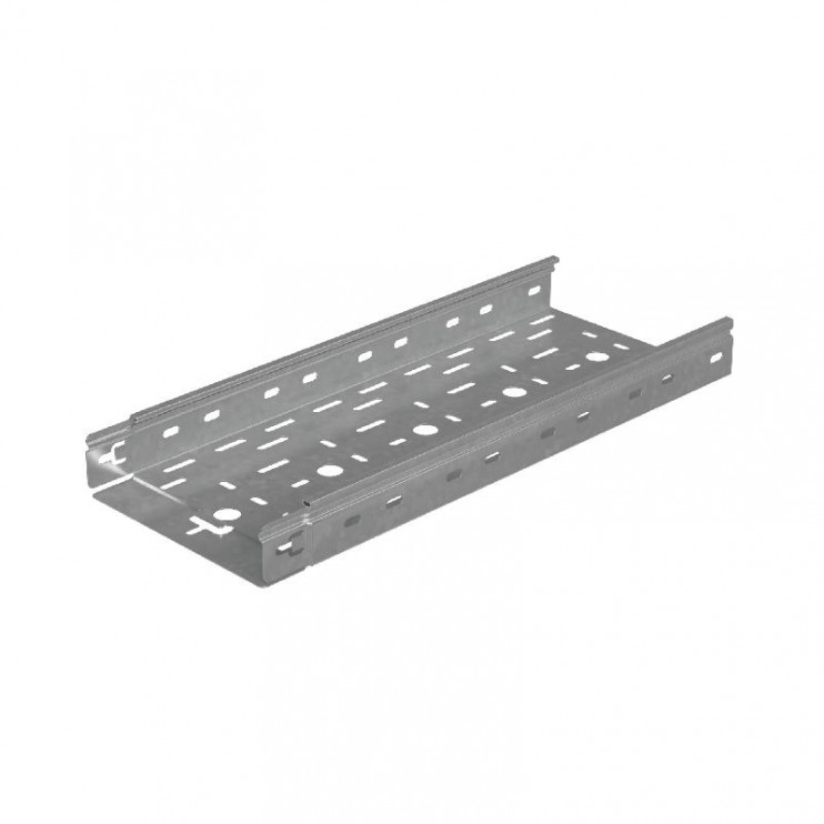 Лоток листовой перфорированный 200х50 L3000 сталь 0.7мм "БЫСТРЫЙ МОНТАЖ ПЛЮС" LPplus50-200-0.7-3000 оцинк. КМ PL0214
