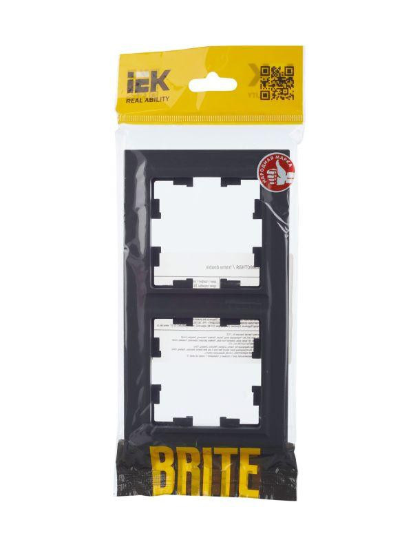 Рамка 2-м BRITE РУ-2-БрГ графит IEK BR-M22-K53