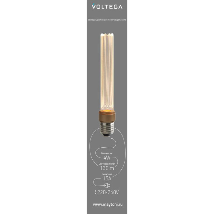 Лампа светодиодная филаментная Loft 271 T30 4Вт 1800К E27 DIM Voltega 8570