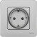Розетка 1-м СП Inspiria 16А IP20 250В 2P+E немецк. стандарт механизм алюм. Leg 673722