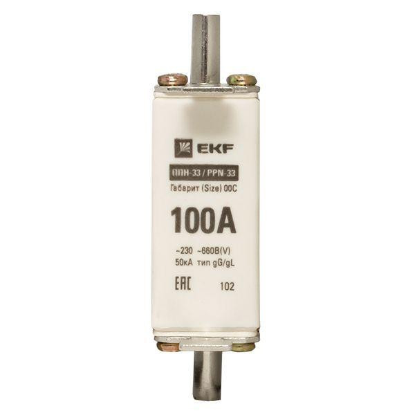 Вставка плавкая ППН-33 100/100А 50кА габарит 00С PROxima EKF fus-33/100