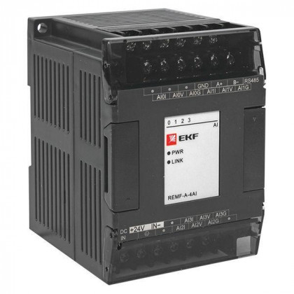 Модуль аналогового ввода REMF 4 PRO-Logic (без поверки) EKF REMF-A-4AI