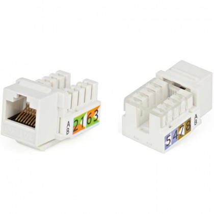 Вставка Keystone Jack RJ45 (8P8C) кат.5E Dual IDC KJ2-8P8C-C5e-90-WH бел. Hyperline 16289