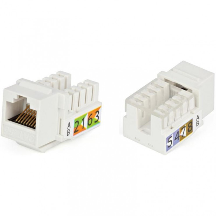 Вставка Keystone Jack RJ45 (8P8C) кат.5E Dual IDC KJ2-8P8C-C5e-90-WH бел. Hyperline 16289