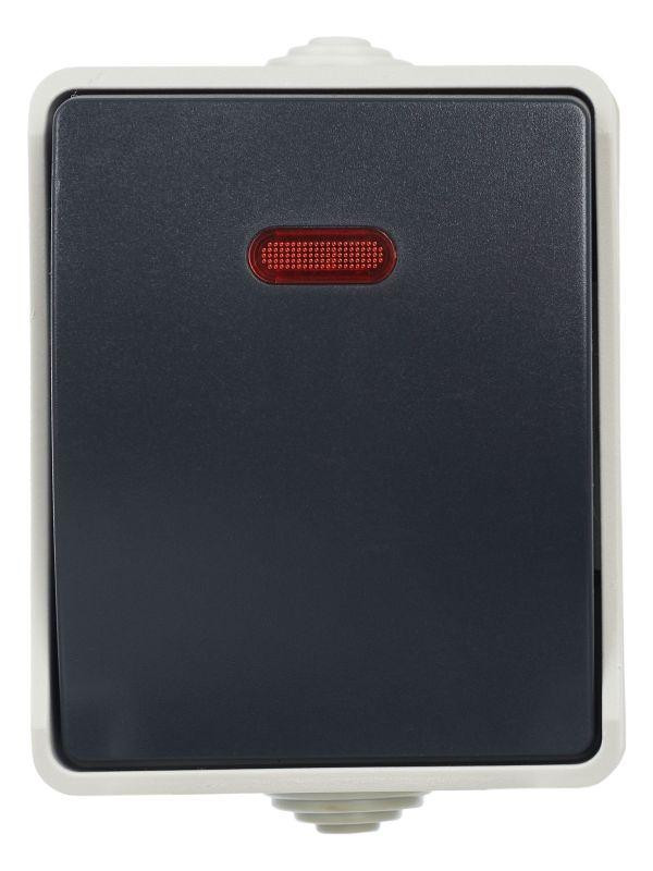 Выключатель проходной 1-кл. ОП Форс 10А IP54 ВС20-1-1-ФСр с индикацией сер. IEK EVS11-K03-10-54-DC