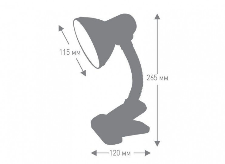 Светильник UF-320P С01 настол. прищепка 230В 60Вт E27 ЛОН бел. Ultraflash 12370