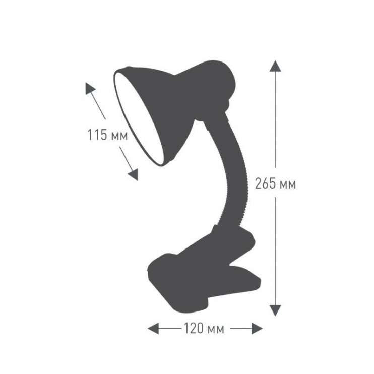 Светильник UF-320P С01 настол. прищепка 230В 60Вт E27 ЛОН бел. Ultraflash 12370