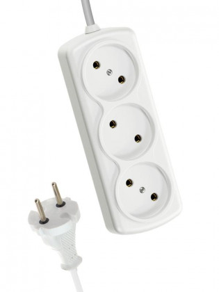 Удлинитель 3х3м 6А IP20 ПВС 2х0.75 КОСМОС YKsm3m-3g(6A)S