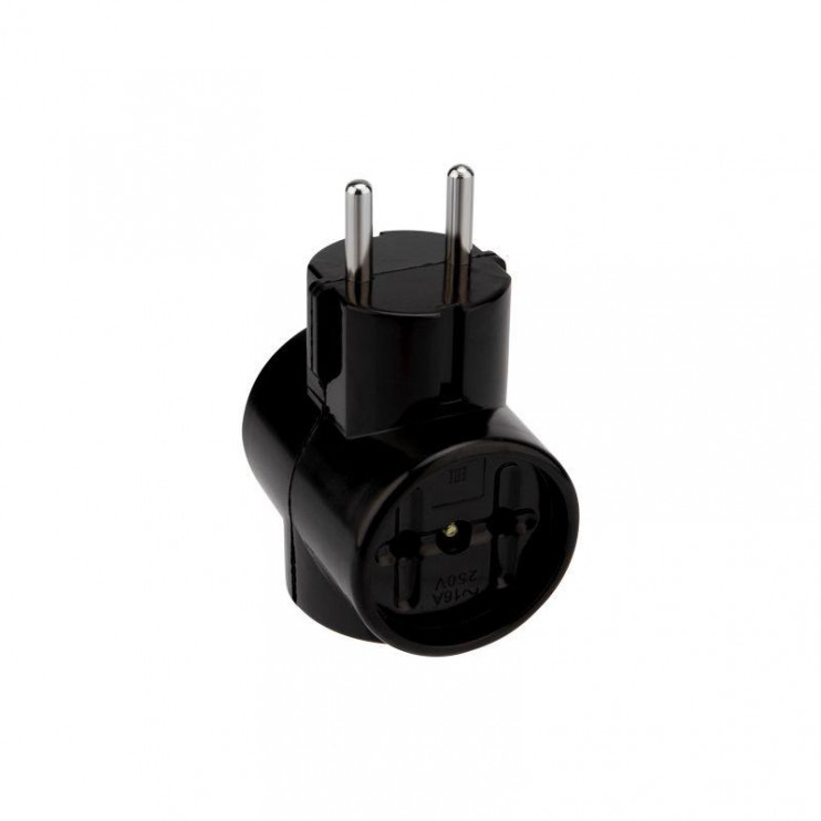 Разветвитель 3-м без заземл. 16А ретро карболит черн. Rexant 11-1082